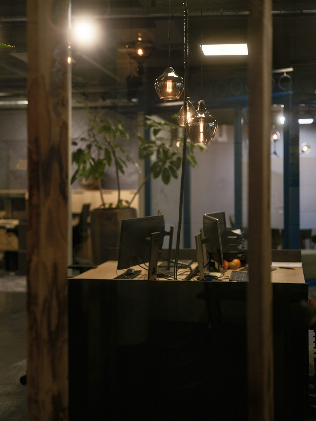 modern office with computers